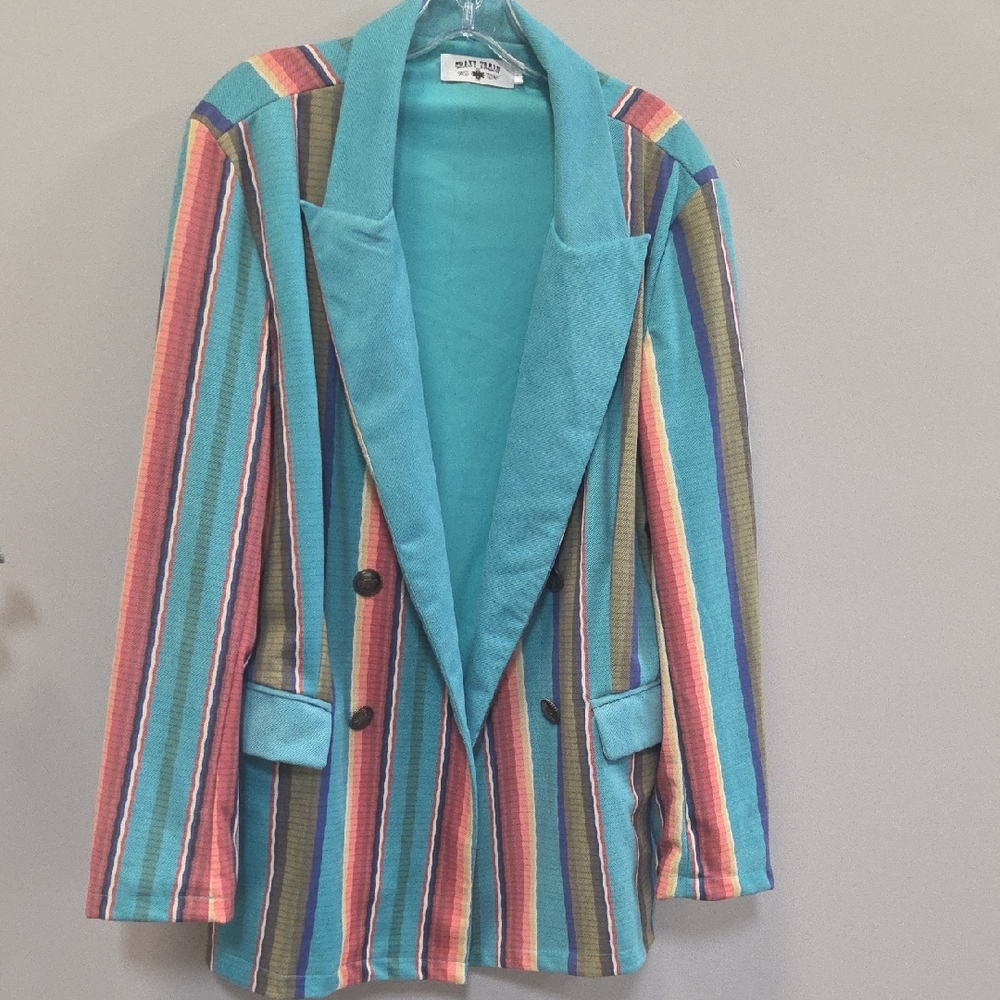 Crazy Train Multicolor Striped Blazer